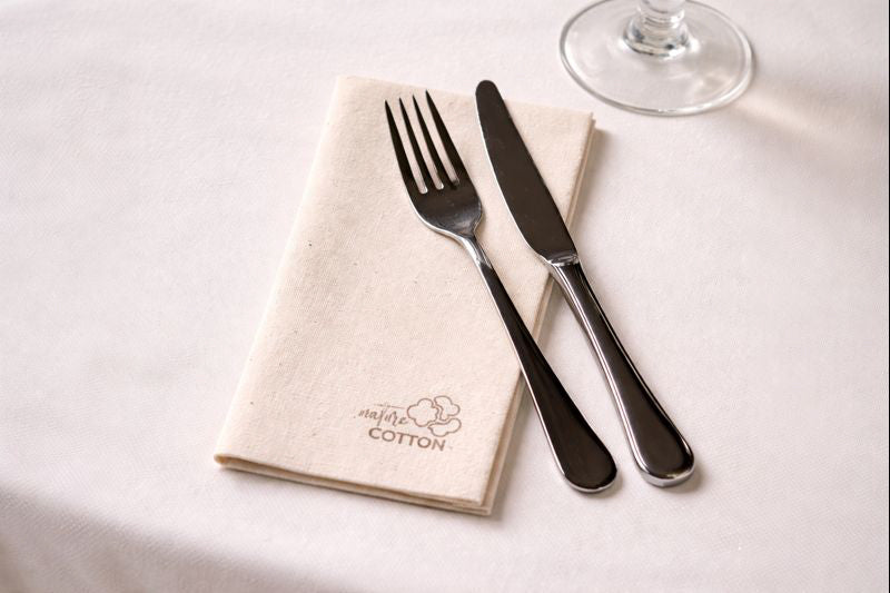 Servilleta Cotton Nature 40x40 Pleg. 1/8 400uds. Blanco