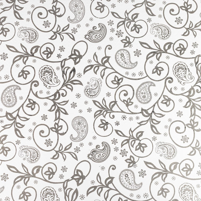 Mantel Papel 100x100cm Blanco Deco. Cachemir, 400uds (Retractilado y con código EAN)