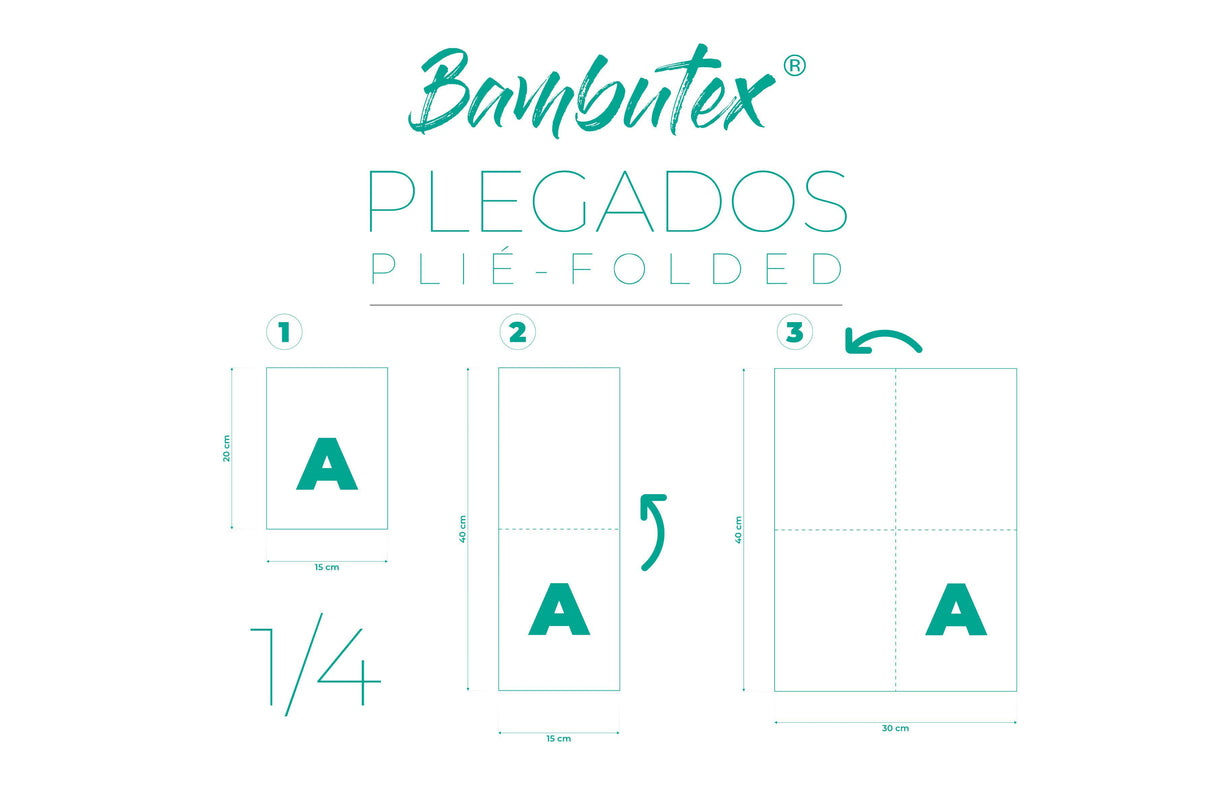 Servilleta Bambutex 30x40cm Pleg. 1/4 Deco. Capri Gris, 600uds