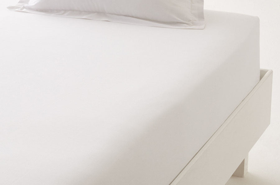 ; Drap-housse blanc 90x190x27cm (100% coton) 